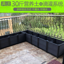 Balcony vegetable planting box cauliflower basin Terrace roof large rectangular three-dimensional combination flower pot planting box