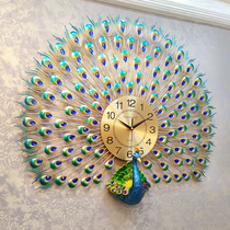 Love makeup peacock wall clock living room European-style clock creative wall-mounted household wall-mounted watch silent electronic clock decorative clock