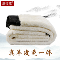 Leather wool pants men middle-aged and elderly people wool cotton pants plus velvet padded leather warm cold pants sheepskin leather pants