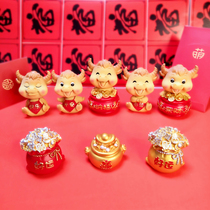  2021 Year of the ox zodiac cute cute cow mascot decoration shaking his head New Year personality home creative desktop decoration