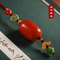 (Swallow Zhenpin) Swallow Sister original design Old Beeswax barrel beads key chain hand can be the same model