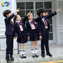 Kindergarten primary school students dress boys British style suit Korean version girls school uniform suit Plaid college style children