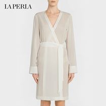 (Autumn and winter discount) LA PERLA ladies pajamas LIAISON thin mulberry silk cut-out dressing gown home