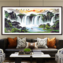 Diamond Painting 2022 New Living Room Flowing Water Raw Wealth Cross Embroidered great landscape painting scenery Rising East Ascending Diamond Embroidery