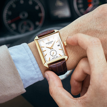 Guanqin Square Watch Mens Waterproof Sina Sea Belt Casual Mens Watch Student Ultra-thin Non-Mechanical Watch