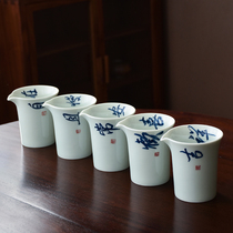 Antique ceramic gongdo Cup hand-painted male Cup high-end kung fu tea set thickened Tea Sea single tea cup tea divider