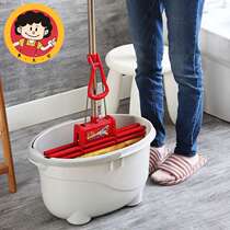 Mop bucket Old floor mop bucket thickened plastic household sponge flat cleaning bucket wheel bucket scraper bucket ground drain bucket