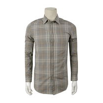 Special 399-ICE Spring Mens Long Sleeve Shirt Classic Small Plaid Design Slim Fit Cotton