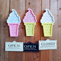 Sweet European-style luminous double-sided decoration listing night house number creative wooden dessert shop signage business card