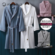 Five-star hotel bathrobe cotton men and women four seasons universal yukata bath towel type nightgown couple summer water absorption quick drying