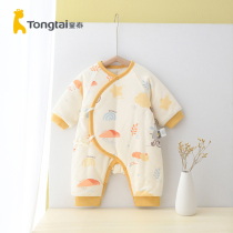 Child Tai Autumn Winter 0-3 Month Newborn Baby Girl Men And Women Baby Clothes Kimono Cotton Khaclothes Clip Cotton Butterfly One-piece Suit