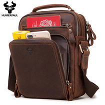 Factory Source New Leather Men Single Shoulder Backet Mad Horse Bull-skinned Man Bag Cross-border A Hair