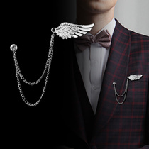 Joker Wing Brooch Korean rhinestone angel wing collar pin personality suit badge pin fashion Mens corsage