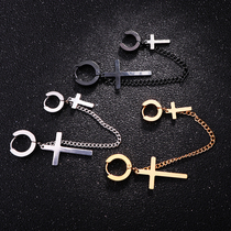 Lu Hans cross earrings up and down two earrings with pierced earrings with double earrings earrings