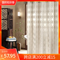 Nordic high-end bathroom shower curtain large hole curtain waterproof curtain thick polyester cloth mildew proof toilet partition hanging curtain