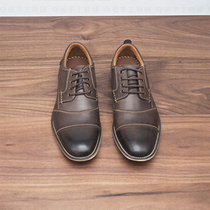 Goon 40-50 yard big code with manual bull leather cushion nursing for men Business stitches deep brown free of lace leather shoes