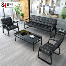 Office sofa simple modern business reception three sofa small apartment office sofa coffee table combination set