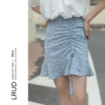 LRUD floral skirt chiffon 2021 summer new Korean version of high waist slim skirt childrens hip A- line dress