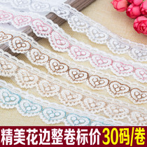 3cm color love lace embroidery cushion pillow curtain accessories DIY handmade lace 30 yards roll