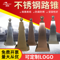 High-grade stainless steel road cone parking sign pile roadblock ice cream bucket square cone reflective cone isolation Pier warning road cone customization