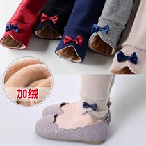 Baby pantyhose girls leggings plus velvet thickened wear new autumn and winter childrens cotton pants extra thick warm