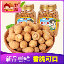 (Wild baby)Snacks nuts fried goods specialty snacks snacks wine and vegetables multi-flavored spicy peanut rice 660g*2 cans