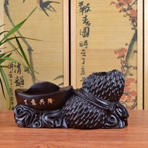 Ebony solid wood business Xinglong pen holder business card box office combination ornaments home accessories mahogany crafts