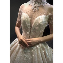 Main wedding dress 2020 new temperament long tail luxury court European style bride wedding fantasy forest department winter