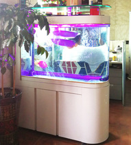 Bullet fish tank Living room ecological aquarium Household glass large bottom filter under the filter goldfish tank screen partition