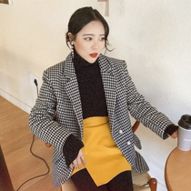 Day Fat South Korea Fashion Coloured Thousand Birds Gge Retro Warm Suit Jacket BT313