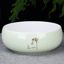 Large number of ceramic tea wash with covered water washed home small number of water spittoon Pen wash tea set accessories extra-large wash tea cup basin utensil