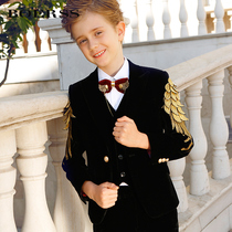 BOERSS childrens small suit suit suit boys show dress velvet embroidery thick light luxury studio photography performance