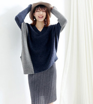 Sweater women pullover loose 2020 new thin color irregular V-neck bat sleeve lazy wind sweater women