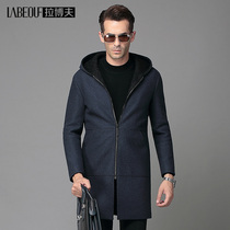 Labov long style wool even hat windsuit jacket male middle-aged business casual dad jacket father gift blouse