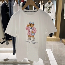 TeanieWeener2022 years Xia style Han version of small bear printed round collar short sleeve T-shirt womens clothing TTRW222306P