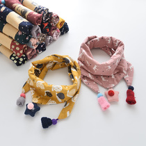 Korean childrens triangle scarf thick autumn and winter baby boys and girls cotton bib winter Korean fashion girl