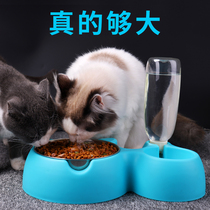 Bijing cat bowl double bowl automatic drinking cat food Basin drinking water bowl anti-knock stainless steel dog bowl dual cat rice basin