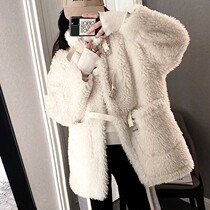 sandro Moscoloni Lamb Coat Coat Coat Han Han Edition loose plush short coat female autumn and winter new style