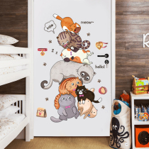 Cat wall sticker girl heart bedroom Net red ins rental room door sticker decoration dormitory wall wallpaper self-adhesive