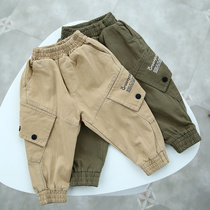 Clearance spring and autumn clothes foreign baby pants childrens casual pants Korean tide children spring and autumn trousers 756