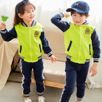 Kindergarten Garden Clothing Spring Autumn Clothing Pure Cotton Elementary School Childrens School Uniform Autumn Winter Suit Plus Suede Thickened Games Childrens Class Clothes