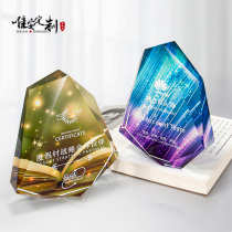 Creative new crystal trophy customized lettering excellent staff awards competition team honor commemorative gift