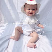 2021 spring new baby childrens jumpsuit newborn triangle harem climbing suit baby inside the Korean version of the bag fart suit