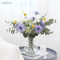 Lancol new fresh blue emulated flower suit Chrysanthemum Yugali Floral Table Decoration Pendulum Fake Flowers