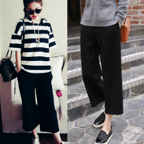 Pregnant womens wide-leg pants belly pants Autumn loose three-point pants Autumn thin outer wear pregnant plus size winter pregnant womens pants