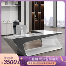 Fashion President Desk Light Extravagant Manager Boss Table Creativity Brief Modern Big Bandae Baking Lacquer Table And Chairs Cabinet Hot Pins