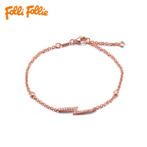 FolliFollie Furi simple fashion S925 silver lightning shape personality student bracelet