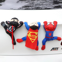 Car Roof Trim Doll Car Outside Pull Wind Spider-Man Car Ornament Superman Ninja Roof Magnetic Paparazzi Tail