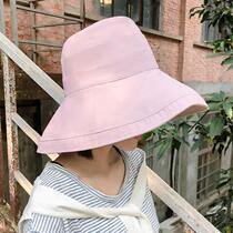 Creative fashion spring outing black double-sided with dual-purpose English style pink trend leisure fishermans hat female text girl