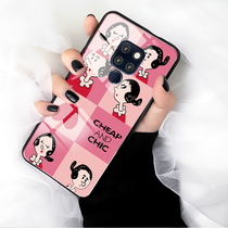 Suitable for cartoon anime Huawei mate20 mobile phone case mate20x creative couples anti-drop all-bag tempered glass mirror mate20Pro protective cover for men and women